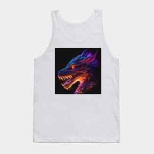 Fiery Neon Dragon Tank Top